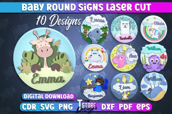 Letrero Redondo Para Bebe Creativo Digital